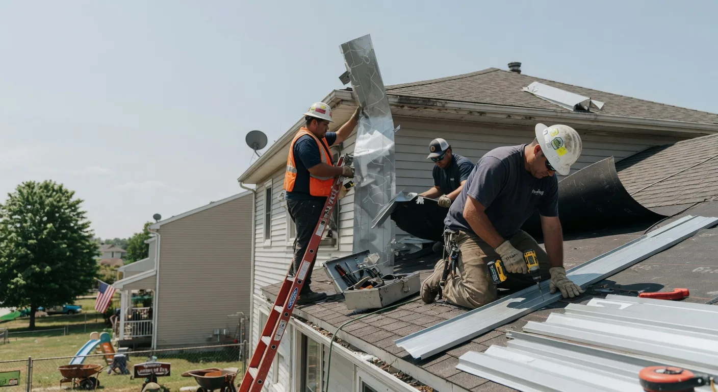 Storm Damage Metal Roof Repair in Richville, NY